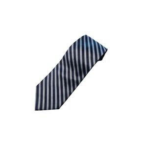 Brooks Brothers 346 Mens Silk Tie Navy Blue Gold Striped Made in Italy 57 Inch